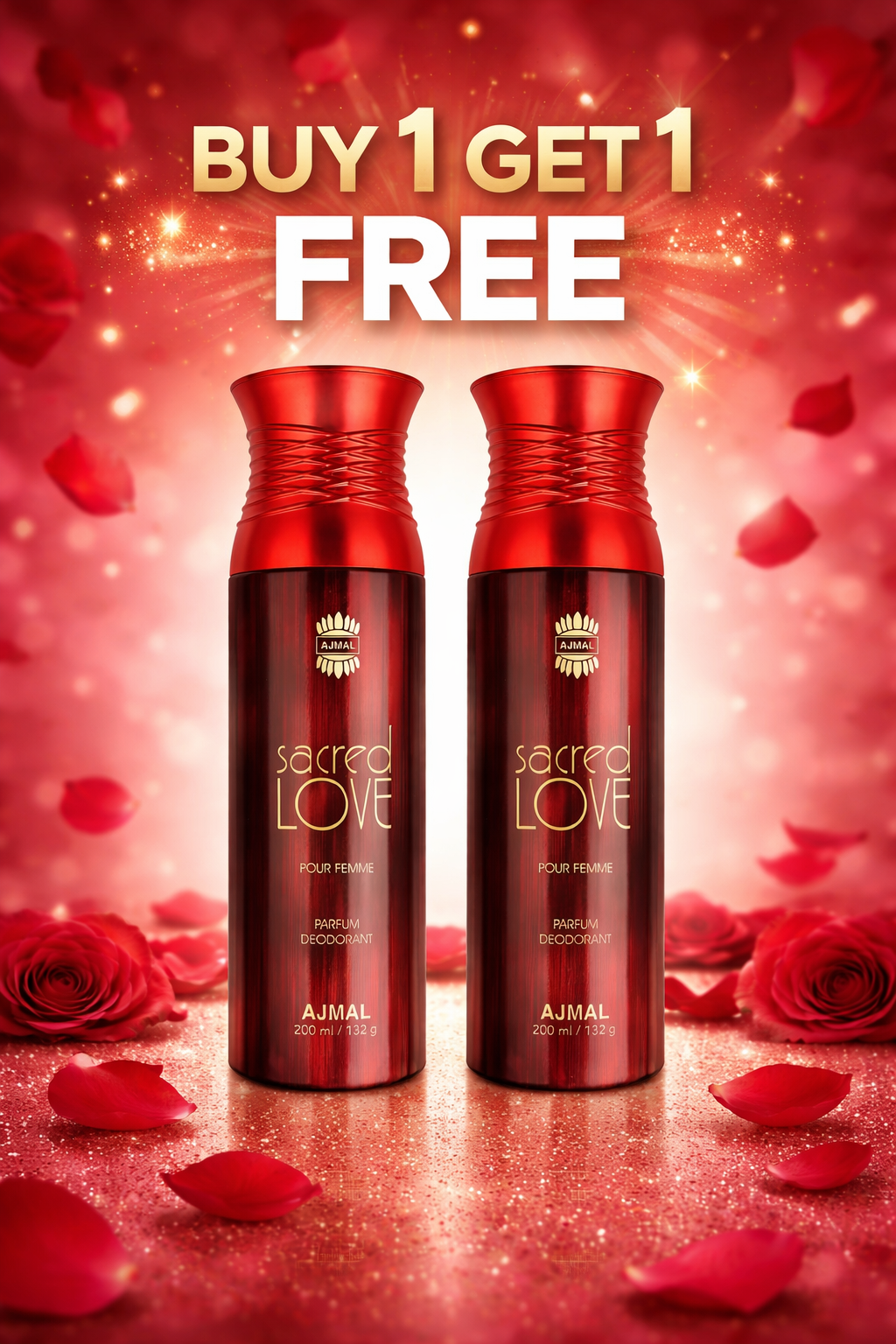 Ajmal Combo Set Of 2 Sacred Love Femme Pafrum Deodorant Buy 1 Get 1