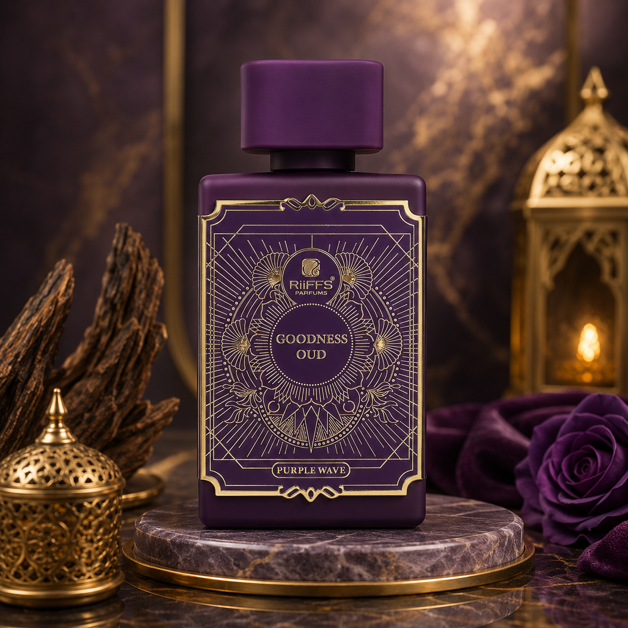 RiiFFS Goodness Oud Purple Wave | Long-Lasting Eau De Parfum | Luxurious Unisex Fragrance – Long-Lasting & Elegant Gift – 100ml (Purple)