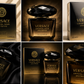 Versace Crystal Noir pour femme eau de parfum bottle and box, luxury fragrance with black diamond cap