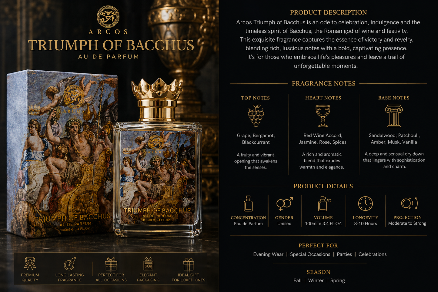 ARCOS Triumph of Bacchus Eau de Parfum – 100ml