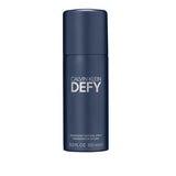 Calvin Klein Defy deodorant natural spray 150ml in dark blue bottle on white background