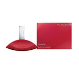 Red Calvin Klein My Euphoria perfume bottle and matching box, 100ml fragrance.