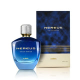 Ajmal Nereus Eau de Parfum 100ml blue perfume bottle with matching box.