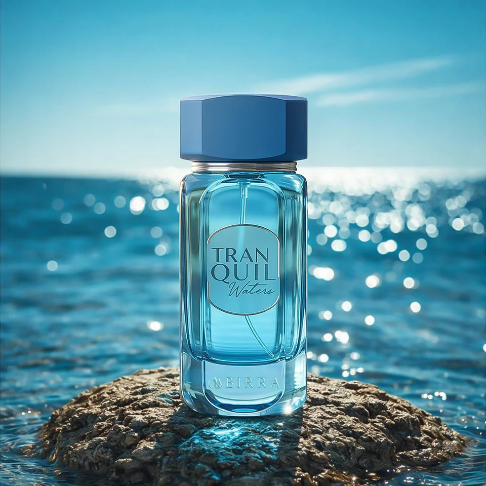 BIRRA Tranquil Waters Eau De Parfum, Fresh Aquatic Citrus Scent, Long-Lasting Natural Spray, 100ml