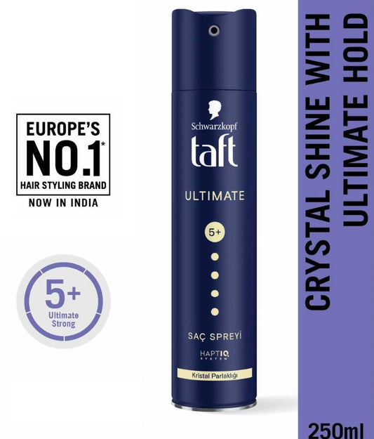 Schwarzkopf TAFT Ultimate Hair Spray for Crystal Shine Hold 5+ for 72 Hours - 250ml