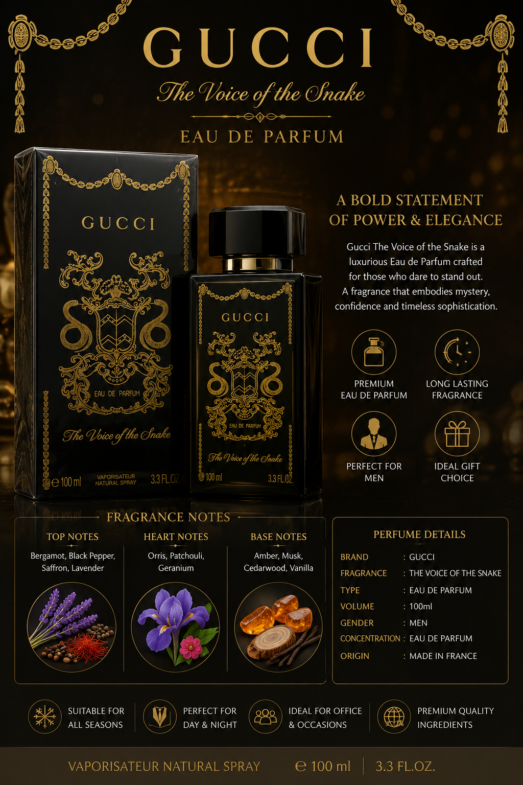 Gucci The Voice of the Snake Eau de Parfum – 100ml