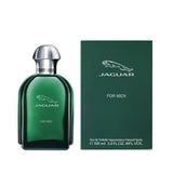 Jaguar For Men 100ml eau de toilette bottle and box, green packaging, men's fragrance