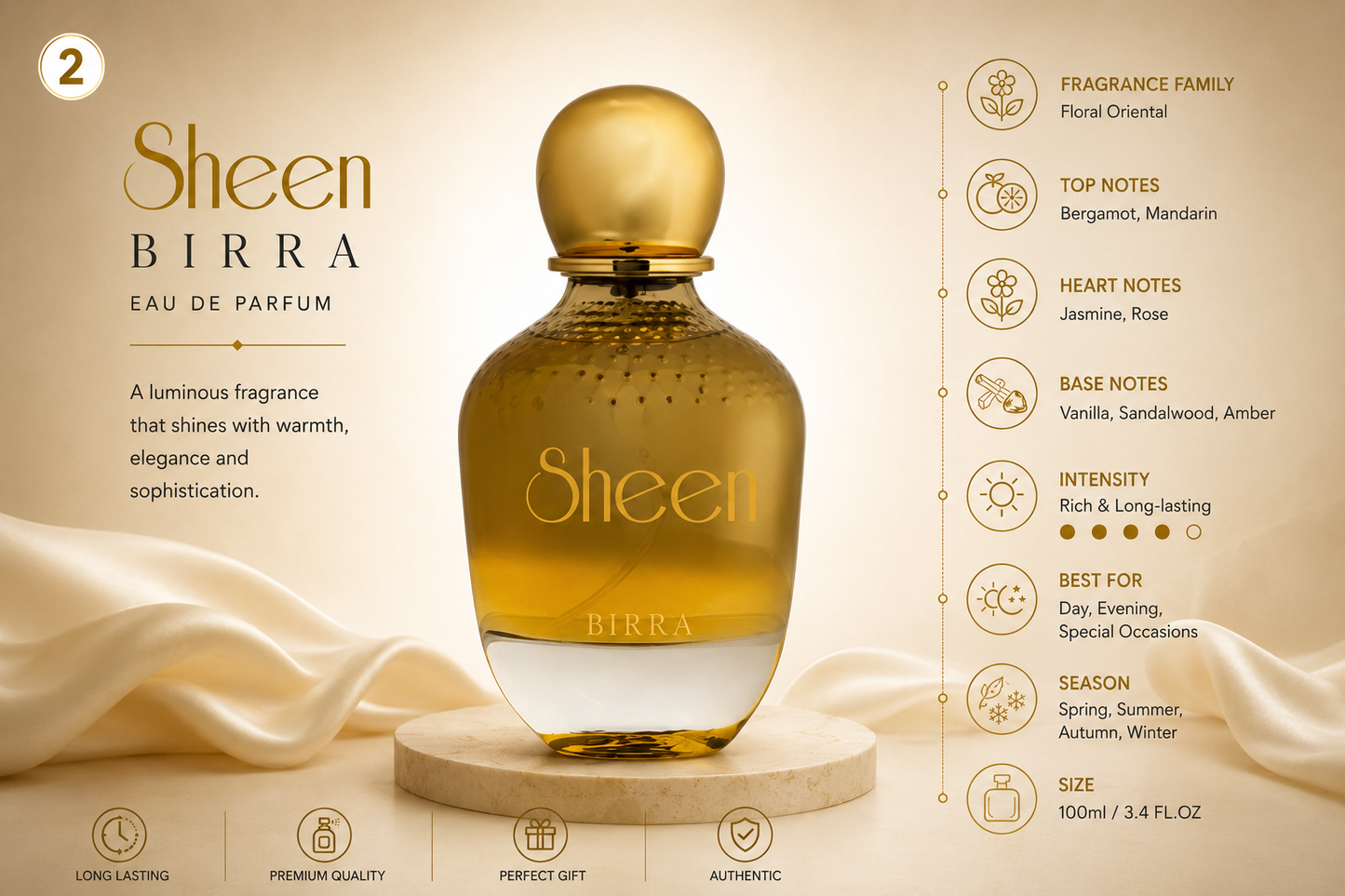 Birra Women Sheen Long Lasting Fragrance Eau De Parfum- 100ml